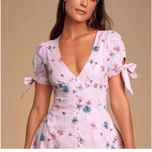 Lulus Lilly Light Pink Floral Mini Dress size S - Picture 2 of 15